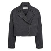 Klassisk Denim Biker Jakke