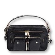 Gylden Læder Crossbody Taske