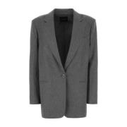 Grå Oversize Blazer Stretch Viskoseblanding