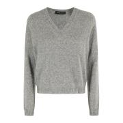 V-hals Sweater i Uldblanding