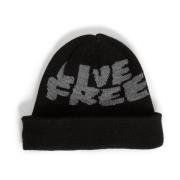 Sort Strik Hue med Live Free Jacquard