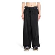 Vintage Wide Leg Trousers Sort Stribet