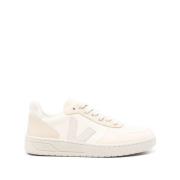 Beige Sneakers Kornet Tekstur Perforeret