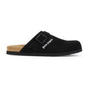 Sorte Ruskindsmuler Stilfulde Slip-On Sko