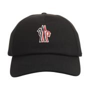 Sort Baseball Hat med Logo Patch