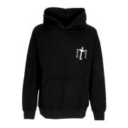 Sort Crucifix Hættetrøje Letvægts Sweatshirt