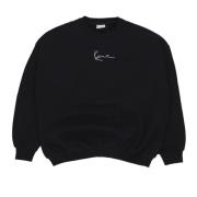 Sort Crewneck Sweatshirt Oversized Fit