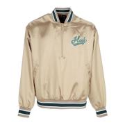 Satin Baseball Bomber Jacket Tan