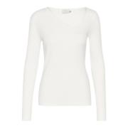 Asymmetrisk Hals Langærmet T-Shirt