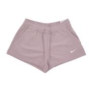 Ribbed Jersey Shorts i Taupe/Hvid