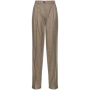 Plaid Wool Blend Trousers