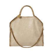 Fold-Over Cream Tote Bag