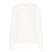 Puffærme Strik Sweater Chalk