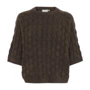 Brun Melange Strik Pullover Sweater