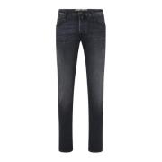 Sort Slim Fit Five-Pocket Bomuld Jeans