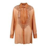 Silke Georgette Bluse med Blonder