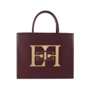 Bordeaux Medium Håndtaske med Logo