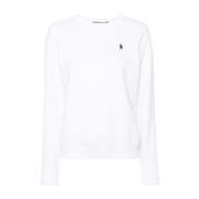 Hvid Sweater Crew Neck Langærmet