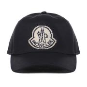 Sort Bomuld Logo Patch Hat