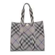 Check Print Tote Style Taske