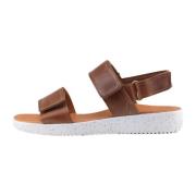 Karen Læder Sandal Tobak Model