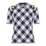 Gingham knap T-shirt