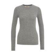 Italiensk Strikket Crew Neck Sweatshirt