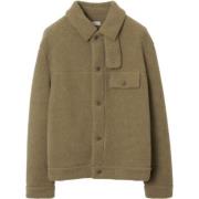 Beige Fleece Skjorte med Knappelukning