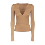 Kamelbrun Sweater i Cashmere og Silke