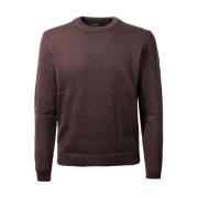 Mørkebrun Uld Crew-Neck Sweater