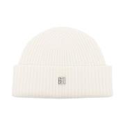 Beige Strikket Uld-Kashmir Hat