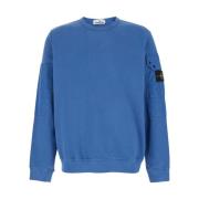 Blå Crewneck Sweater med Logo Lomme