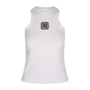 Hvid Tank Top med Retro Logo