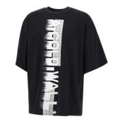 Sort Bomulds T-shirt med Frontlogo