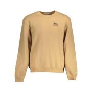 Forhøjet Afslappet Beige Sweatshirt med Rund Hals