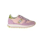 Pink Polyester Sneaker med Kontrastdetaljer