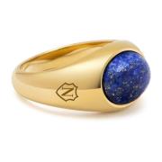 Gold Oval Signet Ring with Blue Lapis