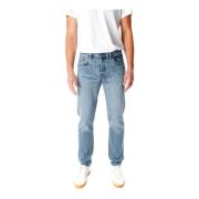 Tapered Fit Mid Waist Jeans