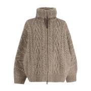 Fletstrikket Cardigan med Juvel Detalje