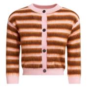 Pink Brun Cardigan Sweater