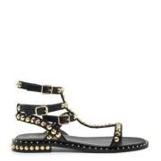 Gladiatorstil Sort Læder Sandal