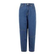 Jacquard Denim Stjernede Jeans