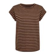 Stribet SS T-shirt Brun Lys Brun