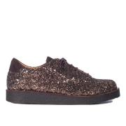 Glitter Brun Sneaker med Plateausål