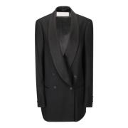 Elegant Tuxedo Jacket med Satin Revers