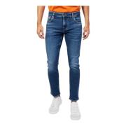 Blå Skinny Bomuld Jeans