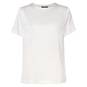 Elastisk Silke T-shirt Sort Regular Fit