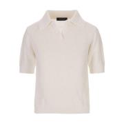 Pailletbesat Strikket Polo Top