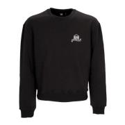 Sort Crewneck Sweatshirt med Logo Print