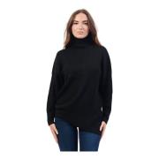 Højhalset sweater i uldblanding